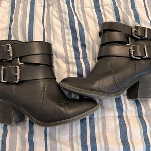 Blowfish Black buckle zip booties
